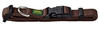 HUNTER VARIO BASIC Hundehalsung, Hundehalsband, robust, geschmeidig, Klickverschluss, S/1,0, braun