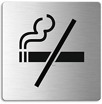 Señal Placa en acero inox 85x85 mm Prohibido fumar No.48112