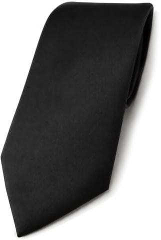 TigerTie Herren Satin-Krawatte einfarbig, 150x8 cm, für Business, Hochzeit und Feier