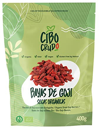 Baie de Goji Bio du Tibet - 400g. Baies de Goji Bio Séchées au Soleil sans Additifs et Sulfurées. Fruit Sec Riche en Vitamines Energie et Antioxydant. Goji Berries Raw and Organic.