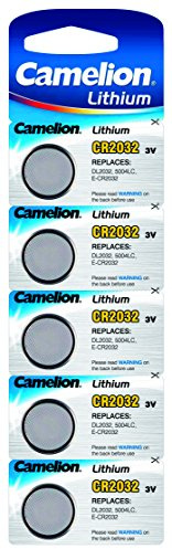 Cr2032 Button Cell Batteries, Cr2032 Coin Cell Battery, Lithium Button Battery, Dl2032, 5004lc & E-cr2032. 3v 5pcs Per Pack (Cr2032-bp5) by Camelion