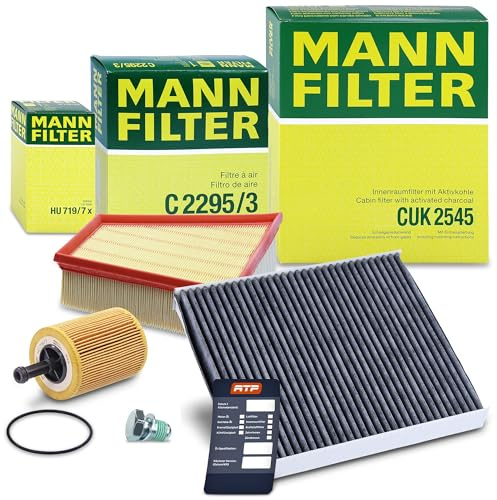 MANN-FILTER Inspektionspaket Filterset 1x Ölfilter, 1x Luftfilter, 1x Innenraumfilter (Aktivkohlefilter), Kompatibel mit SEAT CORDOBA, IBIZA, SKODA FABIA 1, FABIA 2 ROOMSTER, VW FOX POLO