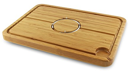 Rockingham Forge Deluxe Spiked Bamboo Wooden Carving Board with Spikes, Juice Grooves & Reservoir - Non-Slip Cutting Board for Meat, Roasts & Joints 40 x 28cm
