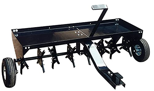 Yard Tuff 48-Inch Lawn Plug Aerator, 32-Plug Yard Aerator with Universal Lawn Mower, ATV, or Tractor Hitch, 8 x 51 x 18.5 Inches