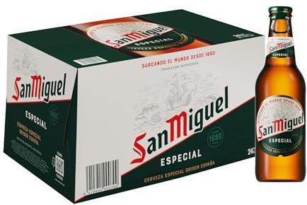 San Miguel Especial, Cerveza Lager Premium, Pack 24 Botellas x 25cl