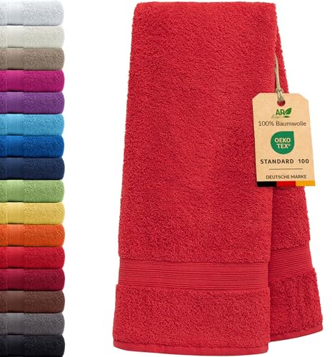 AR Line Arizona Saunatuch 70x200 cm – 100% Baumwolle 500 g/m² Frottier, weich & saugstark in Farbe: Rot