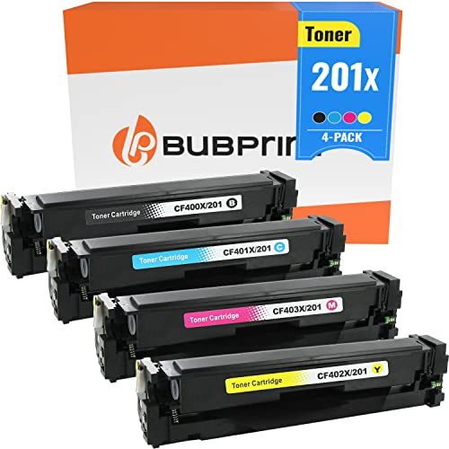 Bubprint 4 toner kompatibla med HP 201X CF400X-CF403X multipack | Passar Color Laserjet MFP M277DW M277N M252DW M252N M274DN