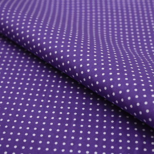 Stoff Lila Weiß gepunktet – Baumwollstoff Punkte Lila 145 cm breit, 2 mm Tupfen, schadstoffgeprüfte Meterware für Kleidung, Kissen & Deko