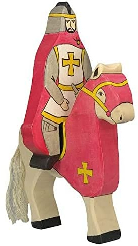 Holztiger Roter Ritter mit Mantel, reitend (ohne Pferd), 80246