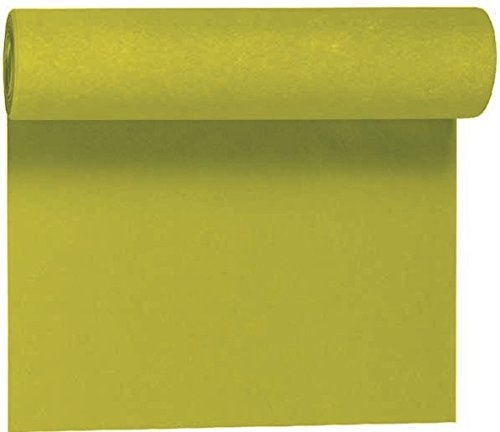 Duni Tête-à-Tête-Tischläufer aus Dunicel alle 120 cm perforiert, Uni kiwi, 40 x 2400 cm