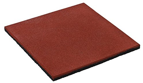 Gartenwelt Riegelsberger Fallschutzmatte 50 x 50 x 2,5 cm ROT Fallschutzplatte Bodenschutzmatte Gummimatte