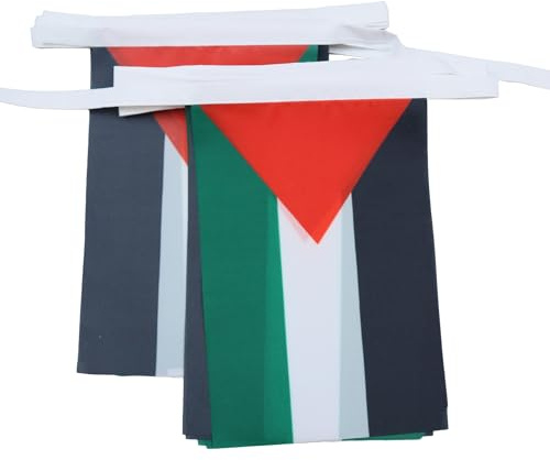 AZ FLAG Palestine Bunting Flag, 20 Ft Garland with 20 Small Palestinian Flags 8'' x 6'', 100% Polyester String Pennant, 6 meters