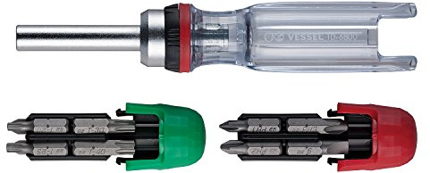 VESSEL CRYSTALINE Ratchet Screwdriver with Insert Bit SET (+, TORX, HEX (16 PC. SETJ))