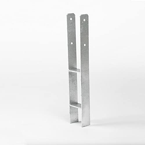 Ancre en H de 600 x 121 x 6 mm pour poteaux 12 x 12 cm support de poteau de jardin Gartenpirat®