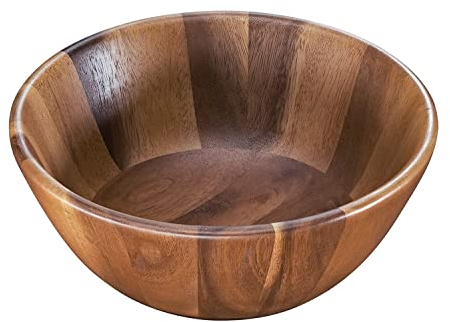 Zassenhaus - Ensaladera y frutero de madera de acacia de 25 x 9 cm de diámetro, ensaladera con vetas individuales, cuenco ideal para frutas, bolos o batidos, cuenco de madera