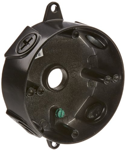 RAB Lighting VXCB Weatherproof Round Box, Aluminum, 1/2 Hole Size, 4 Diameter, Black, NO Cover