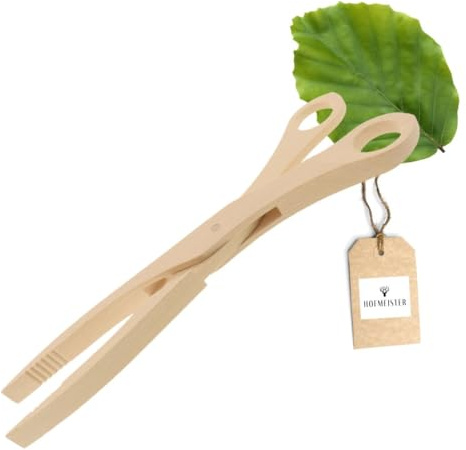 HOFMEISTER® Ciseaux en bois 28 cm, résistants à la chaleur, prise sûre, pince hygiénique à choucroute et cornichons, bois de hêtre, pince pratique à barbecue