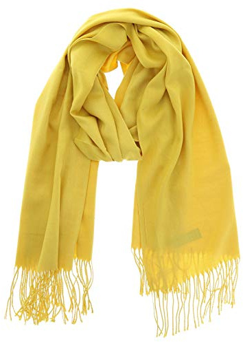 FASHIONGEN - Damen und Herrren, Pashmina-Schal aus Wolle, BACHRA - Gelb
