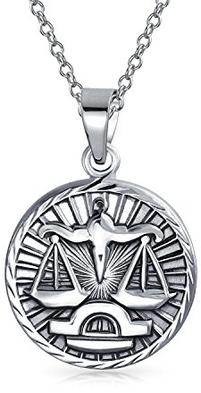 Bling Jewelry Astrologie Horoskop Disc Medaillon Anhänger Sternzeichen Halskette Für Männer Frauen Antiqued .925 Sterling Silber Alle Konstellation