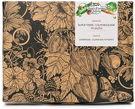Super alimenti - set regalo di semi con 5 piante super sane per un'alimentazione consapevole