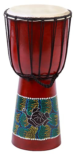 40cm Anfänger Djembe Trommel Bongo Drum Holz Bunt Bemalt Schildkröte