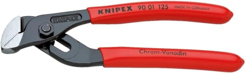 KNIPEX Mini-Wasserpumpenzange | Rohrzange, klein, mit Rillengelenk, Chrom-Vanadium, atramentiert, 125 mm, 90 01 125