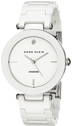 Anne Klein Women's Genuine Diamond Dial Ceramic Bracelet Watch