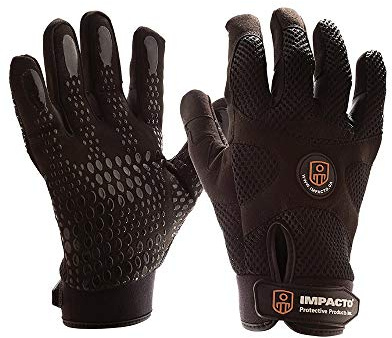 IMPACTO BG408 Large Anti-Vibration Mechanic's Air Glove, Large, L (Pack of 2)