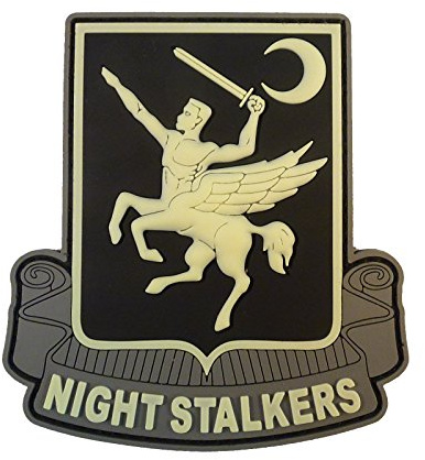160th SOAR Night Stalkers Airborne Regiment PVC Patch kompatibel mit Velcro Platten Träger Patches für Rucksack,PVC Patches,Patches für Westen,Taktische Patches klett (Grey and Black Glow Dark)
