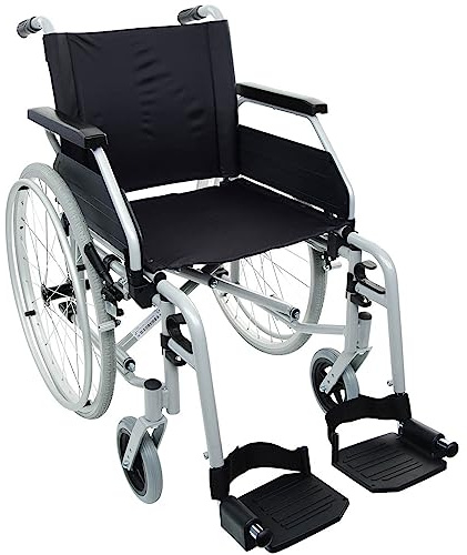 Rollstuhl PRIMUS MS 2.0 - faltbarer Basic-Rollstuhl - Sitzbreite 40 cm | Transportrollstuhl mit klappbaren Fußstützen & Armlehnen- Reise-Rollstuhl mit Steckachsensystem - Transitrollstuhl