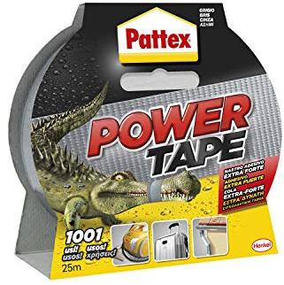 Pattex Power Tape, cinta americana extrafuerte para cargas pesadas, cinta negra para casi todas las superficies, cinta adhesiva e impermeable, 48 mm x 25 m | Tecnología Tricapa, Resiste Cargas hasta 17 kg, Impermeable, Aislante, Rasgable con la Mano, Interiores y Exteriores