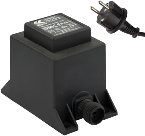 Netzteil 16 Watt IP44, LED-Trafo, Transformator 230V auf 12V, Netzkabel 2-Pin-Stecker, Netzstecker 2 Polig, 12V Adapter, Netzteil-Adapter, Netzgerät, Netzadapter, Niederspannung für LED-Lichterketten