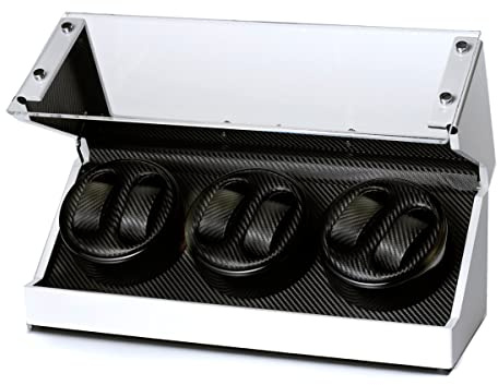 Raoul U. Braun Uhrenbeweger Futura | viele Modelle für 2-8 Uhren | Carbon-Optik Schwarz & Weiß | leiser Motor