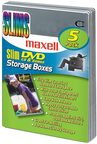 Maxell DVD-SL5 - Custodia sottile per DVD, colore: Argento
