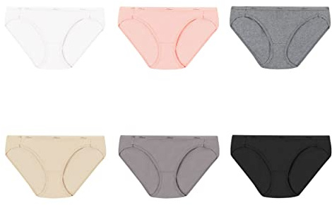 Hanes Dam bomull bikini trosa multipack, Blandat 6-pack, M