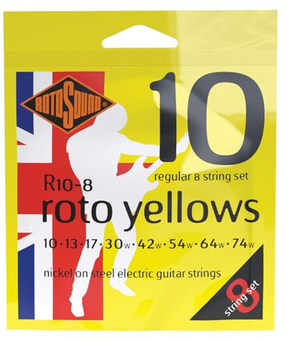 Rotosound R Roto E-Gitarre 7 bis 12-str. vernickelt Satz 8-string Regular 10-74 R10-8