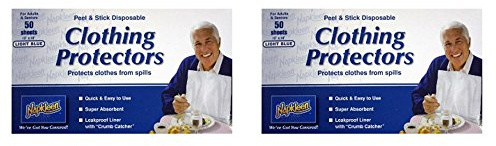 Hermell Products Inc. Napkleen - 2 Boxes of 50 Disposable Adult Bibs, Size Medium, 13 x 18 Inch, White, 100 Count