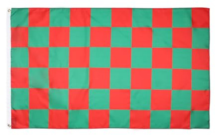 AZ FLAG Bandiera A Scacchi Rossi E Verdi 150x90cm - Bandiera Scacchiera Rossa E Verde 90 x 150 cm