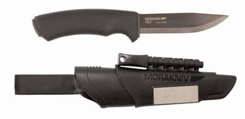 Mora-Bushcraft Survival, acier carbone haute qualité, non rouille, revêtement noir, ceinture