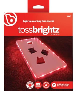 Brightz TossBrightz Red Led Cornhole Lights Led Corn Hole Lights Cornhole Led Lights for Hole and Board Corn Hole Board Light Kit Light Up Cornhole Set Glow in The Dark Cornhole Board