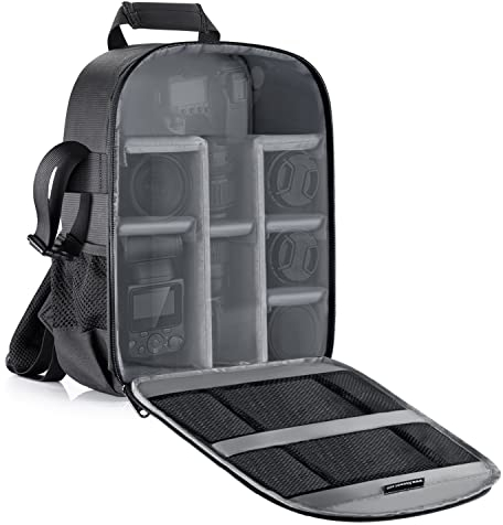 NEEWER Flexible Trennwand Kamera Gepolsterte Rucksack Tasche 30x14x37 cm Stoß- Insert Schutz für SLR DSLR Spiegellose Kameras und Objektive, Blitzlicht, Funkauslöser und anderes Zubehör (innen grau)