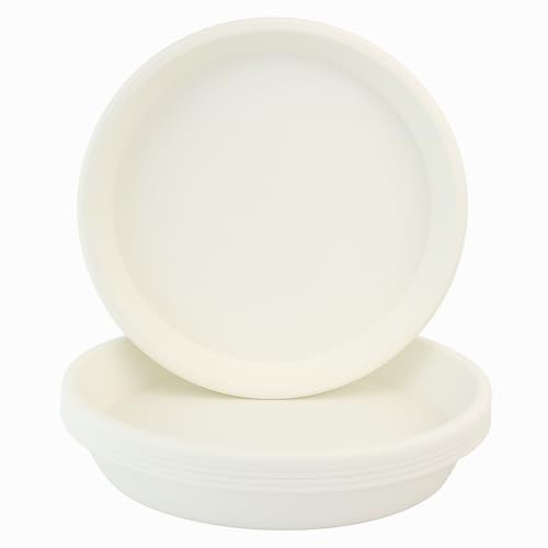 Home Garden Ornaments Sottovaso Rotondo Bianco 24cm Diametro Set da 5 - Sottovasi Rotondi - Sottovasi Plastica Resistente - Sottovasi per Piante da Interno (Ø24cm, Bianco)