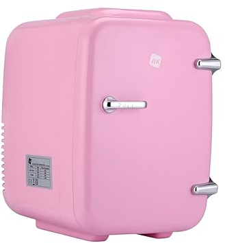 NK Mini réfrigérateur portable, 4 litres de capacité, fonctionnement 12 V-220 V, fonction refroidissement et chauffage, pour cosmétiques et rafraîchissements, rose