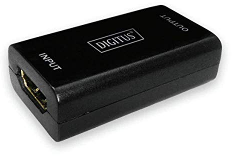 DIGITUS 4K HDMI Signalverstärker - Full HD & Ultra HD bei 30 Hz - bis zu 30 m Reichweite - kompaktes Gehäuse - keine externe Stromzufuhr benötigt - schwarz