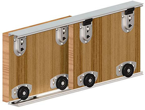 Ares 2 1200mm Internal Wardrobe Track Sliding Roller Door Gear - 2 Panel Kit
