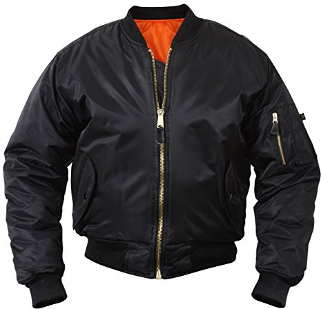 Rothco Kids MA-1 Flight Jacket – Warm & Comfortable Outdoor Bomber Aviator Pilot Coat, Black, M