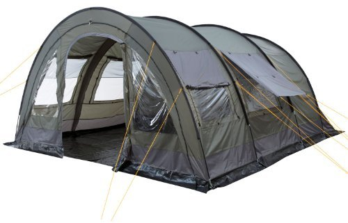 CampFeuer Zelt Relax6 für 6 Personen | Oliv/Grau | Variables Tunnelzelt mit großem Vorraum, 5000 mm Wassersäule | Abtrennbare Schlafkabine | Gruppenzelt, Campingzelt, Familienzelt