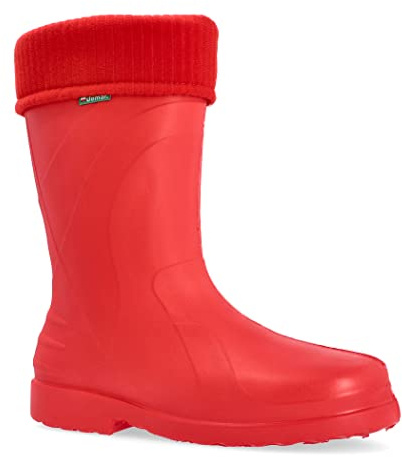 Demar federleichte Eva Bottes en Caoutchouc Bottes doublé Luna - Rouge - Taille 41/42 EU