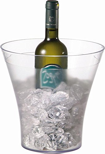 APS 36066 Weinkühler/Sektkühler mit glasklarem Rand, transparent gefrostet - Abmessungen: 22 x 22 cm, Höhe: 23 cm, Volumen: 4 Liter