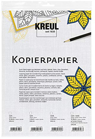 KREUL 7589 - Carta copiativa per il trasferimento di motivi su sottotoni scuri, 10 fogli bianchi, circa 30 x 42 cm